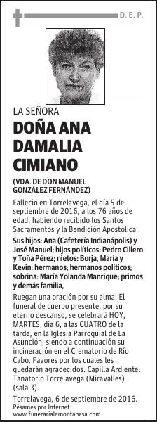 Doña Ana Damalia Cimiano