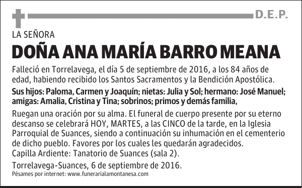 Doña Ana María Barro Meana