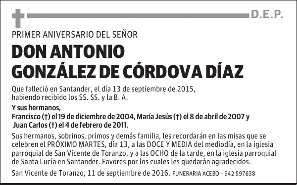 D. Antonio González de Córdova Díaz