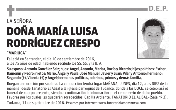 Doña María Luisa Rodríguez Crespo