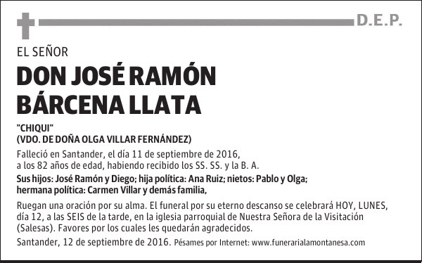 Don Jose Ramón Bárcena Llata
