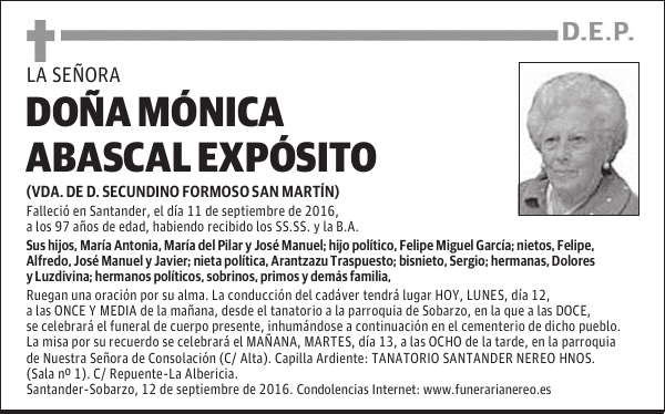 DOÑA MONICA ABASCAL EXPOSITO