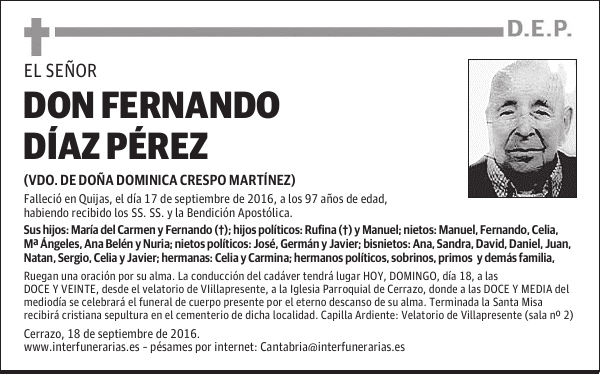 D. FERNANDO DÍAZ PÉREZ