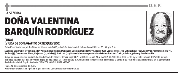 Dª. VALENTINA BARQUÍN RODRÍGUEZ