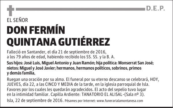 Don Fermín Quintana Gutiérrez