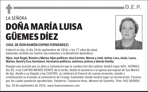 Doña María luisa Güemes Diez