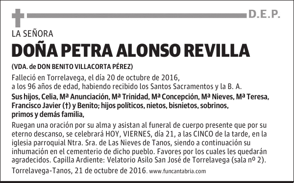 Doña Petra Alonso Revilla