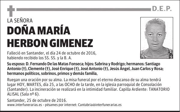 Dª MARIA HERBON GIMENEZ
