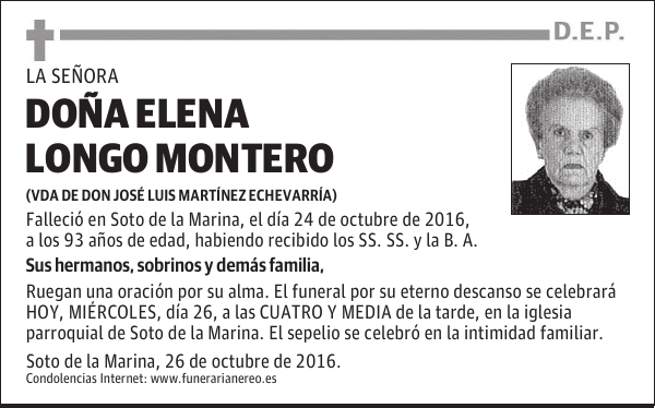 DOÑA ELENA LONGO MONTERO