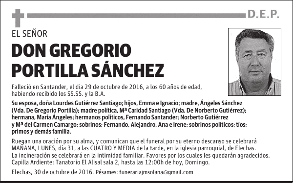 Dº GREGORIO PORTILLA SÁNCHEZ