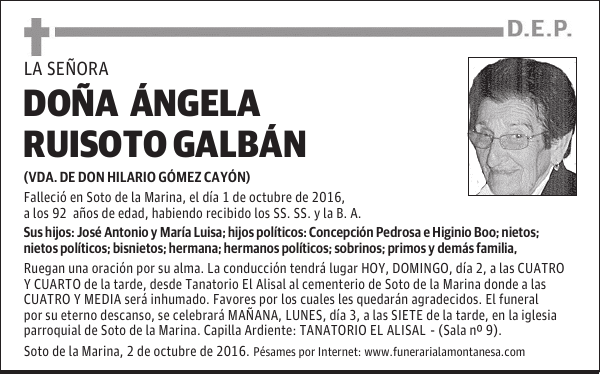 Doña Ángela Ruisoto Galbán