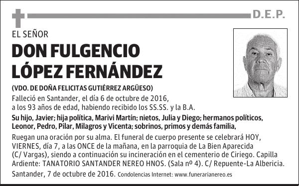 DON FULGENCIO LOPEZ FERNANDEZ