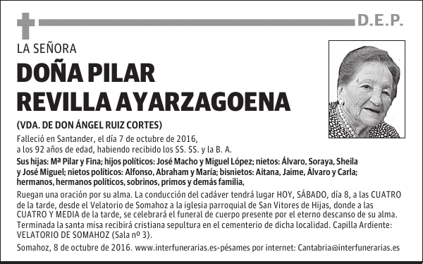 Dª PILAR REVILLA AYARZAGOENA