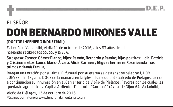 Don Bernardo Mirones Valle