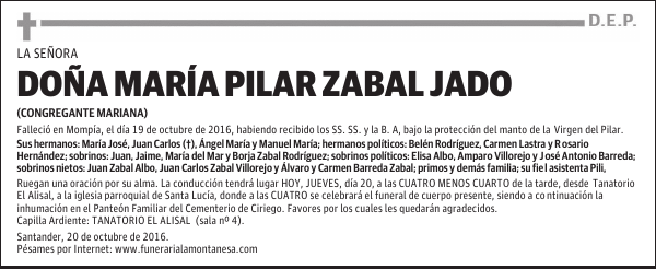 Doña María Pilar Zabal Jado