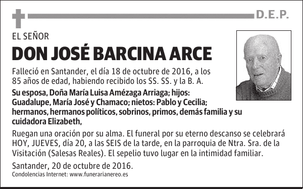 DON JOSÉ BARCINA ARCE