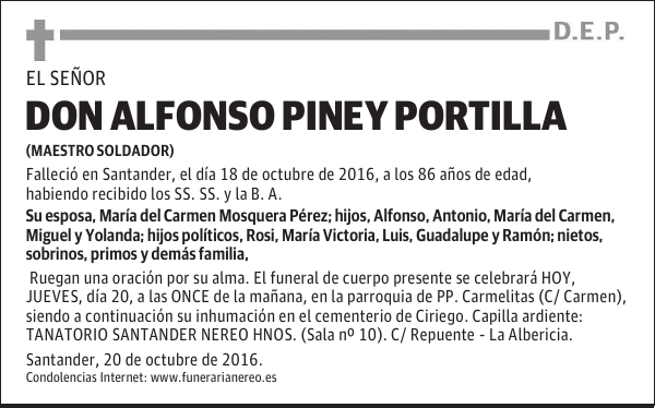 DON ALFONSO PINEY PORTILLA