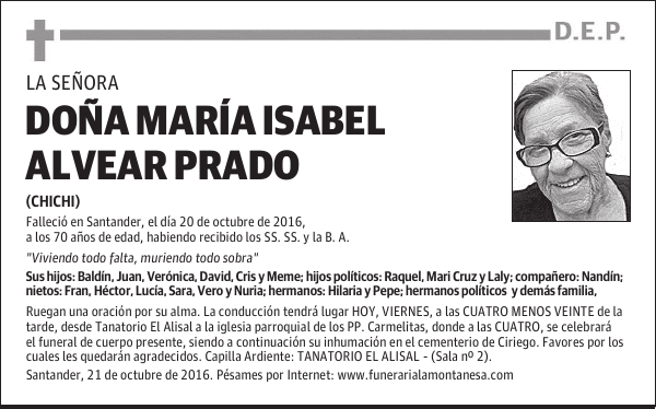 Doña María Isabel Alvear Prado