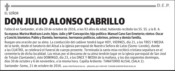 D. JULIO ALONSO CABRILLO