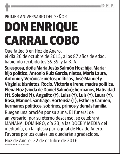 DON ENRIQUE CARRAL COBO