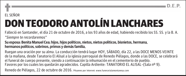 Don Teodoro Antolín Lanchares