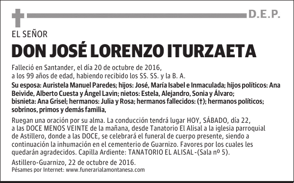 Don José Lorenzo Iturzaeta