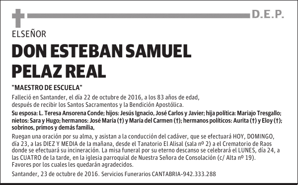 DON ESTEBAN SAMUEL PELAZ REAL