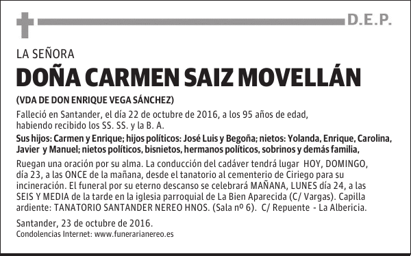 DOÑA CARMEN SAIZ MOVELLÁN