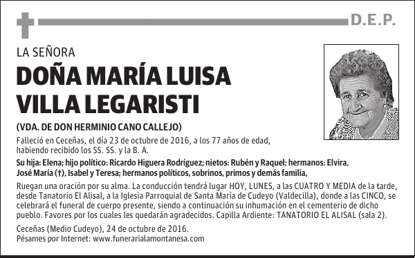 Doña María Luisa Villa Legaristi