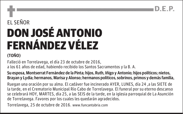 Don José Antonio Fernández Vélez
