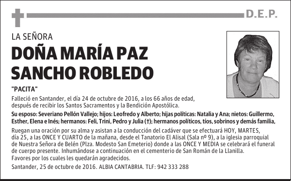 DOÑA MARÍA PAZ SANCHO ROBLEDO