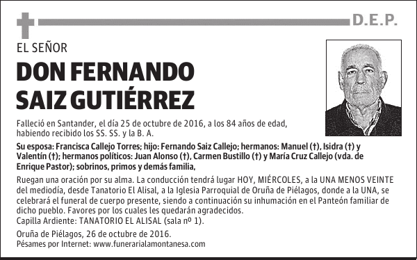 Don Fernando Saiz Gutiérrez