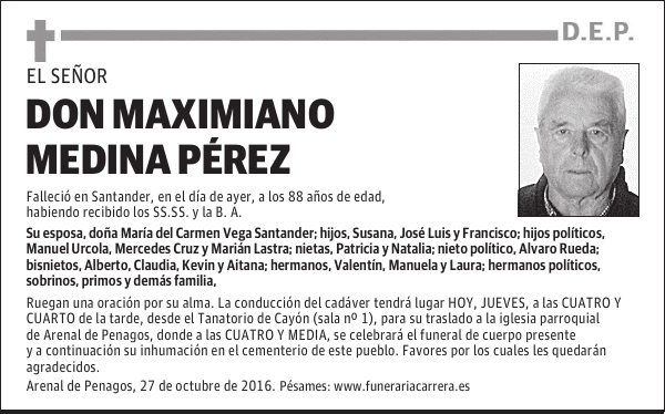 DON MAXIMIANO MEDINA PÉREZ