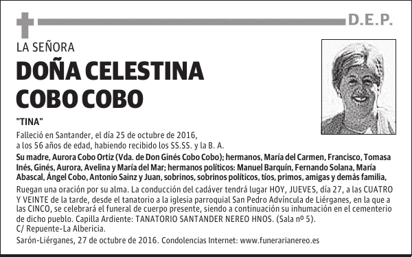 DOÑA CELESTINA COBO COBO