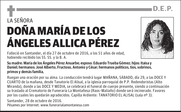 Doña María de los Ángeles Allica Pérez