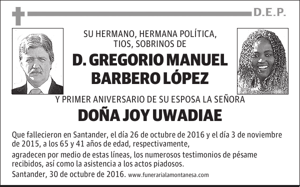 Don Gregorio Manuel Barbero López