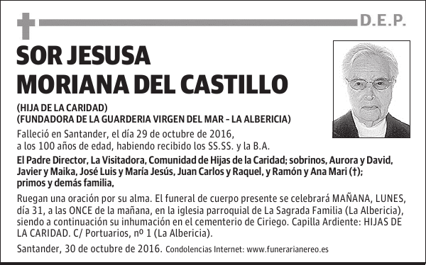 SOR JESUSA MORIANA DEL CASTILLO