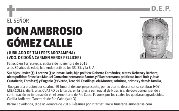 DON AMBROSIO GÓMEZ CALLE