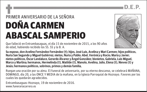 DOÑA CARMEN ABASCAL SAMPERIO