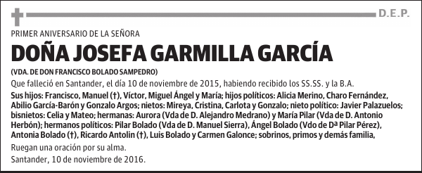 DOÑA JOSEFA GARMILLA GARCÍA