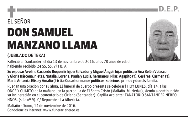 DON SAMUEL MANZANO LLAMA