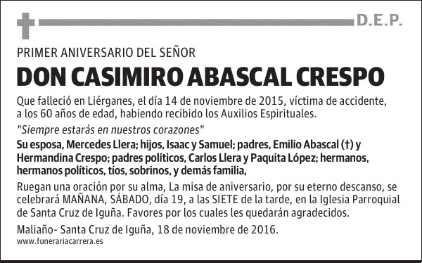 DON CASIMIRO ABASCAL CRESPO