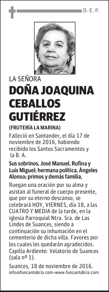 Doña Joaquina Caballos Gutiérrez
