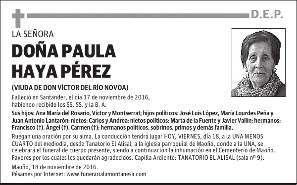 DOÑA PAULA HAYA PÉREZ