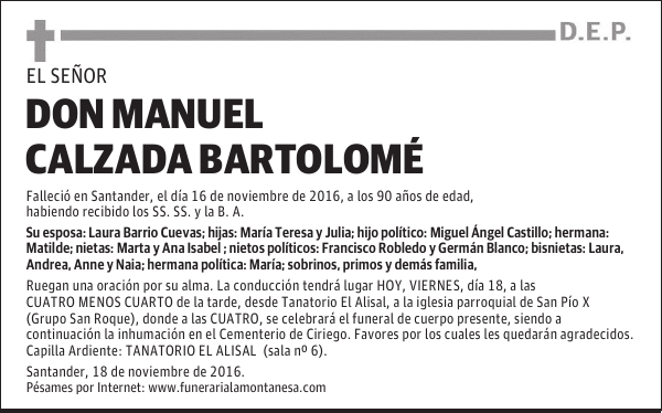 DON MANUEL CALZADA BARTOLOMÉ