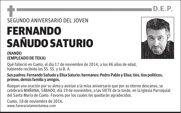 FERNANDO SAÑUDO SATURIO