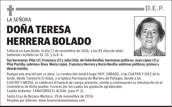 DOÑA TERESA HERRERA BOLADO