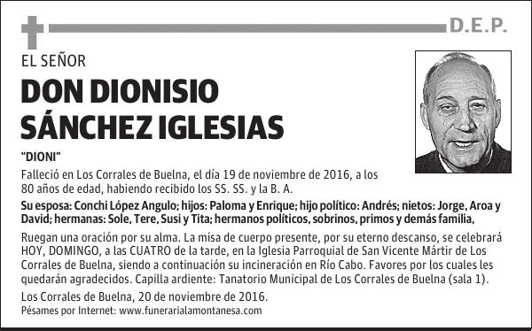 DON DIONISIO SÁNCHEZ IGLESIAS