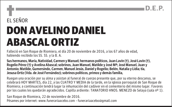 DON AVELINO DANIEL ABASCAL ORTIZ