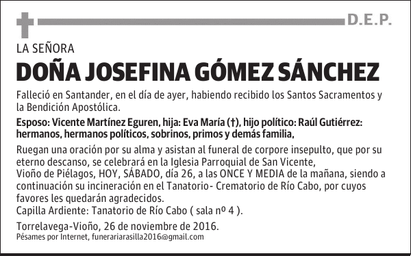 Doña Josefina Gómez Sánchez